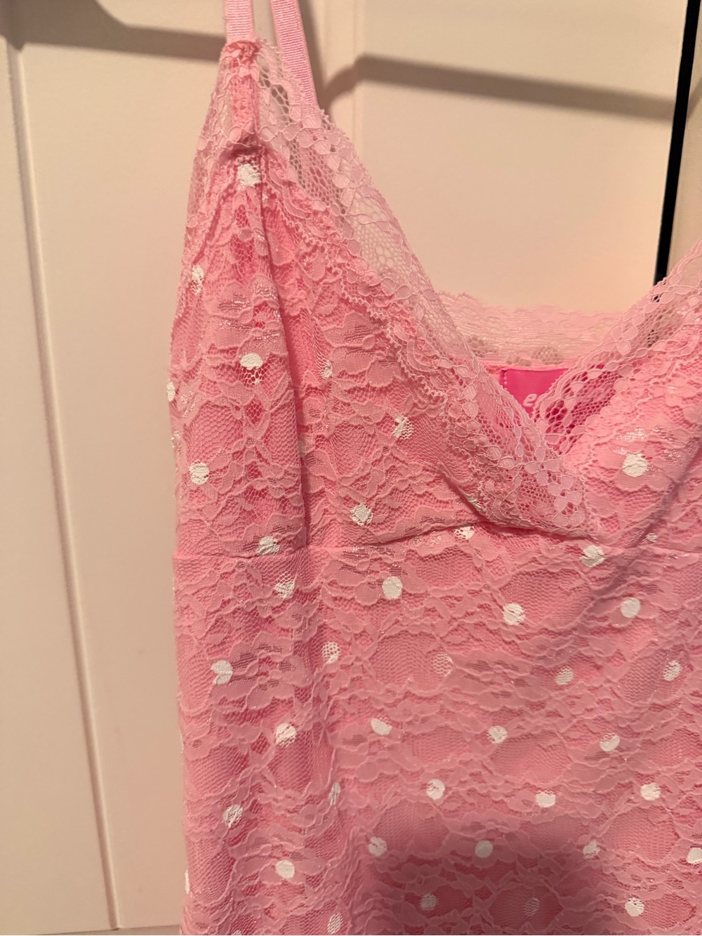 Edikted Soft Pink Lace Slip Top - Picture 4 of 5